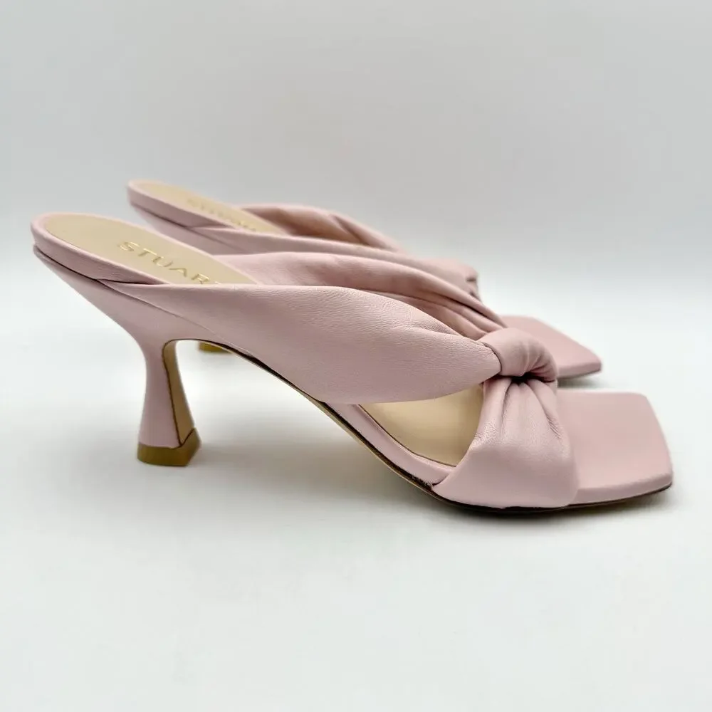 Stuart Weitzman Womens Playa 75 Knot Sandals US 6 M EU 36.5 Pink Leather EUC
